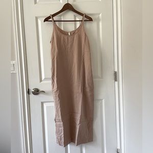 Babaton Woolman Beige Minimalist Slip Dress